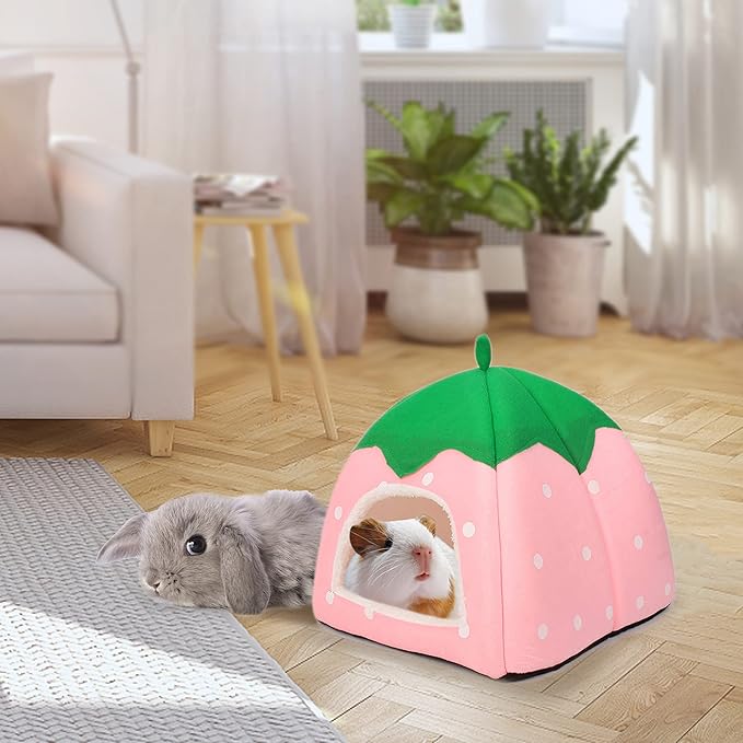 Guinea Pig Hideout Bed Rabbit House Cave Accessories Cozy Hide-Out for Bunny Hedgehog Ferret Chinchilla&amp;Other Small Animals