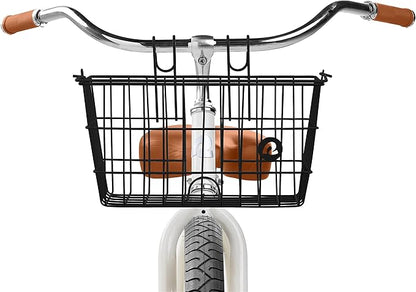 Retrospec Apollo-Lite Lift-Off Bike Basket - Detachable Steel Handlebar Basket with Carrying Handle for Commuting, Shopping &amp; Beach Trips - 14.5in x 9.5in Weather-Resistant Biking Gear