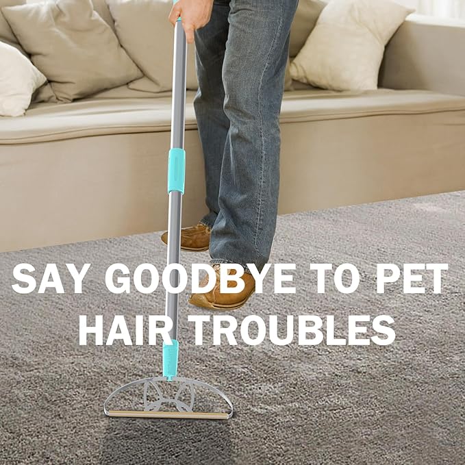 63“Ultra Long Carpet Rake by LINTPLUS-Heavy Duty Carpet Scraper &amp; Pet Hair Remover for Deep Cleaning, Efficient Dog Hair Remover for Carpets,Rugs,Furniture-Durable Carpet Rake for Home Use