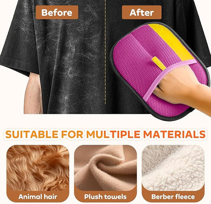 Reusable Pet Hair Remover Gloves – Electrostatic Lint &amp; Fur Removal, Machine Washable Cleaning Gloves for Furniture, Clothes &amp; Car (Pink)
