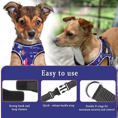 Comfort Fit Dog Harness No Pull with Adjustable Buckles Soft Padded Reflective Choke Step-in Pet Vest with Easy Control Handle for Small Medium Large Dogs &amp; Puppies for Walking Running Training