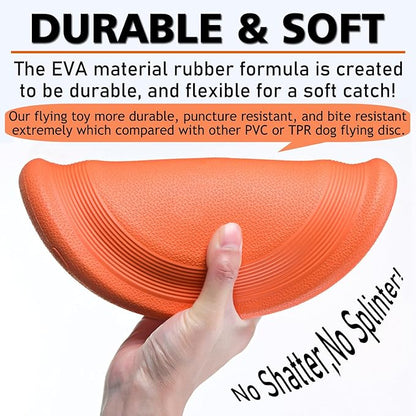 Dog Flying Disc (2 Pack) - Durable Rubber Flying Disc Dog Toy - 9.25" Indestructible Rubber Dog Flying Disc - Puncture Resistant &amp; Bite Resistant Extremely - for Medium Large Dogs