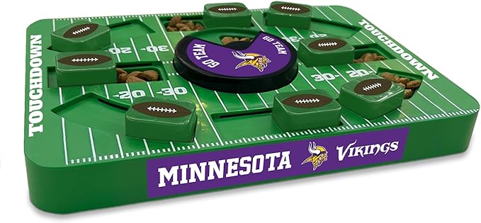 Pets First NFL Minnesota Vikings Large Puzzle Toy - New Size, Interactive Dog Treat &amp; Slow Feeding Puzzle
