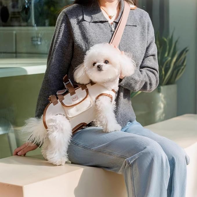 Portable Breathable Pet Carrier Sling &amp; Backpack for Dogs &amp; Cats, Adjustable Full-Body Harness with Traction Leash, Crossbody &amp; Car-Friendly (XL)