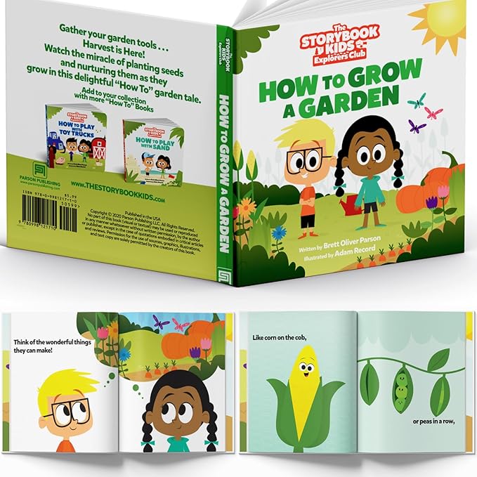 Blue Kids Gardening Tools - Includes Sturdy Tote Bag, Watering Can, Gloves, Shovels, Rake, and Delightful Children&