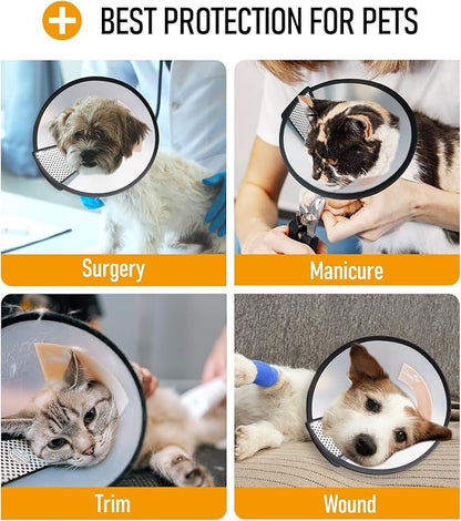 Adjustable Dog Cone Collar After Surgery Soft Cone of Shame Alternatives for Dog Cat Puppy Plastic Elizabethan Collar for Dogs from Licking Biting Scratching Wounds(XL,Neck:13-14.2in)