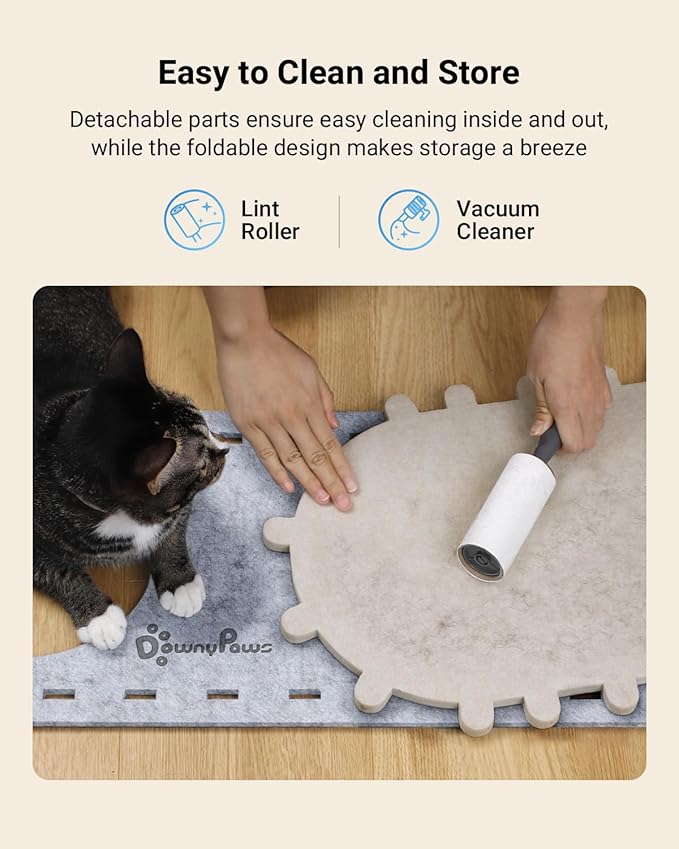 DownyPaws Cat House for Indoor Cats, Cat Bed Cave for Multiple &amp; Large Cats Up to 22 Lbs, Scratch Resistant Peekaboo Cat Caves, Foldable Tunnel Enclosed Bed, PeekaPurr, Marble