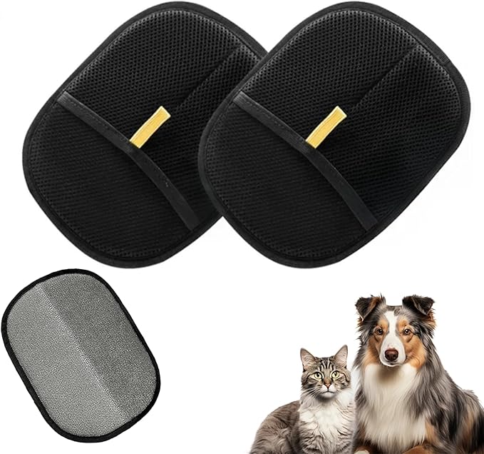 Pet Hair Removal Glove for Cats &amp; Dogs, Electrostatic Pet Hair Removal Gloves, Reusable Hair Remover, Upgrade Efficient Grooming Gloves for Pet Hair for Clothing/Couch/Furniture/Carpet/Car Seat(2pcs)