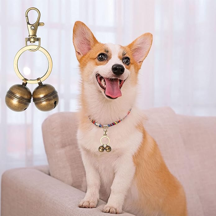 Copper Bells for Dog Collars with Snap Clips - Made of Pure Copper for Dogs/Cat - Clear Sound &amp; No Rust - Save Birds Wildlife, Know Where Your Pet Christmas Sounds
