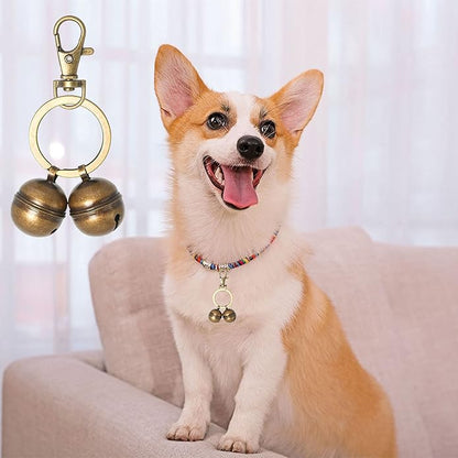 Copper Bells for Dog Collars with Snap Clips - Made of Pure Copper for Dogs/Cat - Clear Sound &amp; No Rust - Save Birds Wildlife, Know Where Your Pet Christmas Sounds