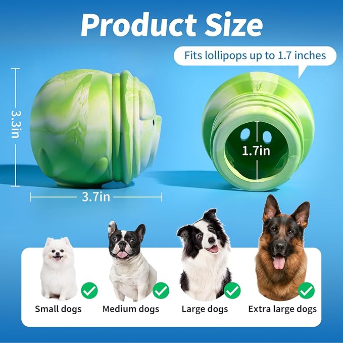 Dog Toy, Frozen Treat Toys, Treat Dispensing Chew Toy for Small Medium Large Dogs, Long-Lasting Interactive to Keep Pup Distracted &amp; Reduces Anxiety, Freezable Fillable Dog Puzzle Toys - Green