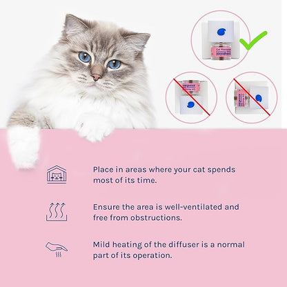 Cat Calming Pheromones Diffuser: 2 Classic Cats Plug in Refill Diffusers for Relaxation &amp; Comfort - Reduce Stress Barking &amp; Scratching - Indoor 60 Days Supply