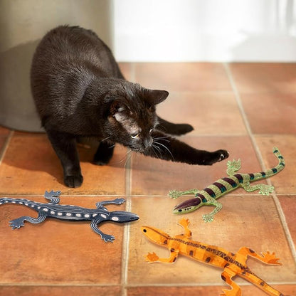 CiyvoLyeen Lizard Catnip Toys Chew Bite Resistant Toys for Indoor Cats Boredom Relief Teeth Cleaning Interactive Funny Cute Kitten Cat Lover Gifts Christmas Birthday Presents Set of 4
