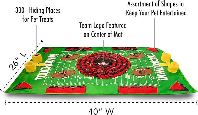NFL San Francisco 49ers Dog Snuffle Mat – Interactive Pet Slow Feeder, Football Field Design Food Puzzle Toy for Dogs &amp; Cats, Foraging Activity Mat for Smarter Feeding
