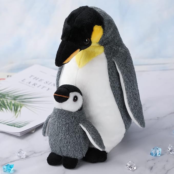 Penguin Family Plush Toy, Stuffed Animal Plushie Doll, Soft Fluffy Like Real Polar Animals Hugging Toy - Present for Every Age &amp; Occasion