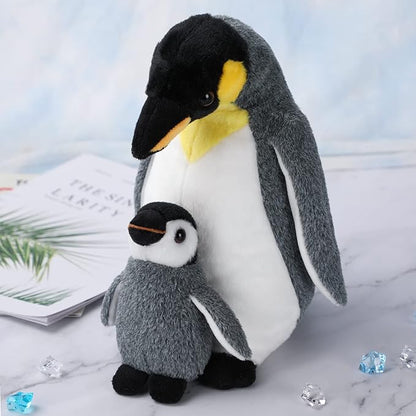 Penguin Family Plush Toy, Stuffed Animal Plushie Doll, Soft Fluffy Like Real Polar Animals Hugging Toy - Present for Every Age &amp; Occasion