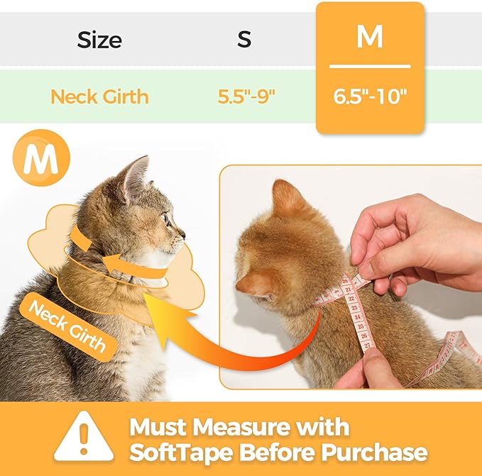 ComSaf Cat Cone Collar Soft - Cat E Collar Cones to Stop Licking, Recovery Elizabethan Collar for Cats After Surgery, Soft Cone for Medium Cats, Waterproof &amp; Lightweight, Yellow Flower, M