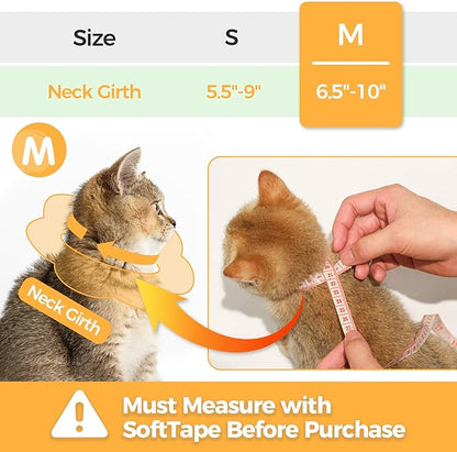 ComSaf Cat Cone Collar Soft - Cat E Collar Cones to Stop Licking, Recovery Elizabethan Collar for Cats After Surgery, Soft Cone for Medium Cats, Waterproof &amp; Lightweight, Yellow Flower, M
