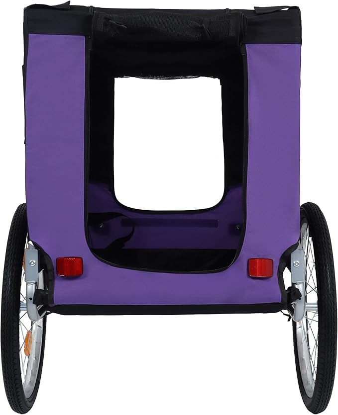 Blue-Grey Large Folding Bike Trailer for Dogs – Heavy-Duty Steel Frame, 66LB Capacity Pet Carrier for All-Terrain Cycling, Jogging &amp; Camping Adventures!