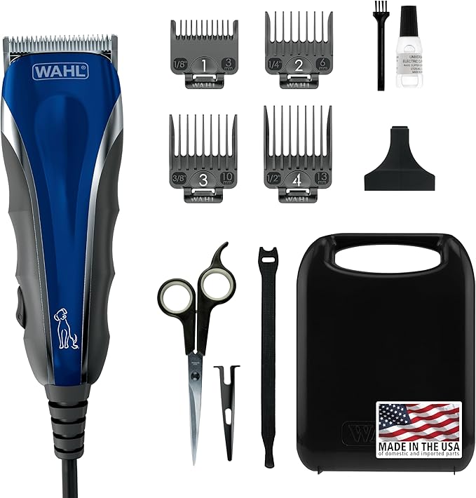 Wahl USA Pro-Grip Pet Grooming Corded Clipper Kit - Clipper for Small to Large Dogs – Electric Dog Clipper for Eyes, Ears, &amp; Paws - Model 9164