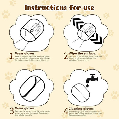 Pet Hair Removal Gloves, Pet Hair Remover Electrostatic Gloves for Cats &amp; Dogs, Washable and Reusable Cat Hair Remover for Cat Beds, Bed Sheets, Sofas, Clothes, Carpets, Curtains (3pcs)