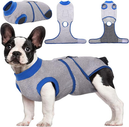 Kuoser Recovery Suit for Dogs Cats After Surgery, Professional Pet Recovery Shirt Dog Abdominal Wounds Bandages, Substitute E-Collar &amp; Cone,Prevent Licking Dog Onesies Pet Surgery Recovery Suit