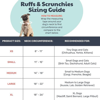 Huxley &amp; Kent Ruff Pet Scrunchy | Buffalo Check (Large) | Festive Christmas/Holiday Neckwear for Dogs/Cats | Fun Stretchable Costume Accessory | Soft Collar with Bells