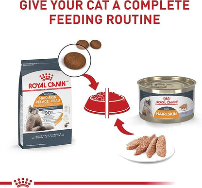 Royal Canin Feline Care Nutrition Hair &amp; Skin Care Loaf in Sauce Canned Cat Food, 5.1 oz can (24-count)