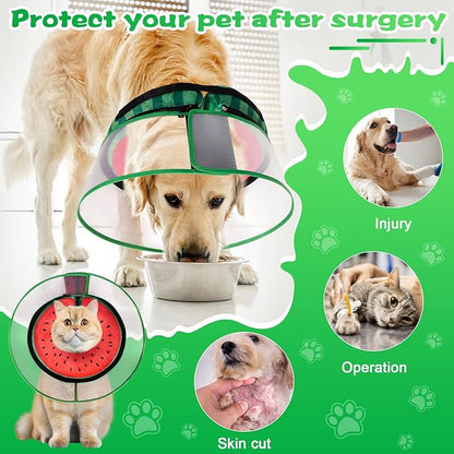 Inflatable Dog Cone Collar with Detachable Enhanced Anti-Licking Shield, Soft Neck Donut Collar for Dogs After Surgery, Adjustable Dog Cone Alternative for Large Medium Small Dogs &amp; Cats
