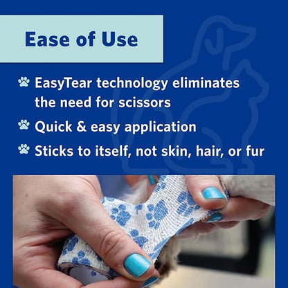 PetFlex No Chew – Flexible Self-Adhering Elastic Bandage for Wound Care – First Aid Wrap for Small Animals Like Dogs, Cats, and Other Pets - 2 inch, 2 Rolls