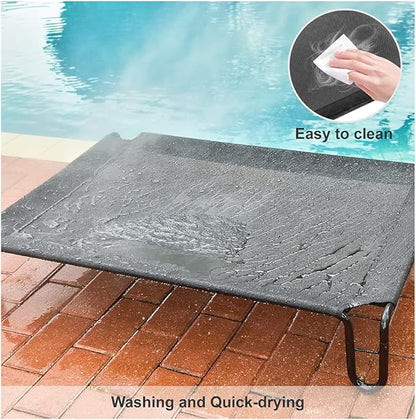 pettycare Elevated Dog Bed Cot, Raised for Large Dogs, No Screws, Stable Frame &amp; Durable Supportive Teslin Recyclable Mesh, Breathable, Indoor &amp;Outdoor Pet Beds, Fits up to 35 lbs, 28x22x8 &