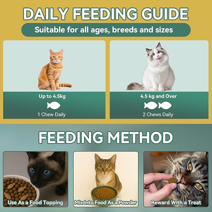 Natural Flea Treatment for Cats Chewables, 200 Soft Treats Flea and Tick Prevention for Cats, Oral Flea Supplement for Kitten Cat, Cat Flea and Tick Treatment, Skin &amp; Coat Support - All Breeds &amp; Ages