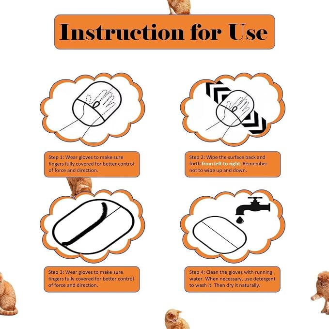 2 PCS Pet Hair Removal Glove for Cats &amp; Dogs, Electrostatic Grooming Gloves for Pet Hair, Reusable Double Sided Static Hair Remover for Couch, Furniture, Carpet &amp; Car Seat