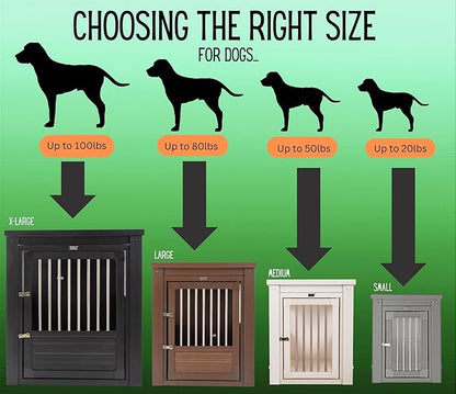 New Age Pet ECOFLEX Dog Crate End Table - Durable Wood-Plastic Composite with Stainless Steel Latch, Easy Assembly, Ideal for Dogs Up to 80lbs, Russet Brown, Large Size