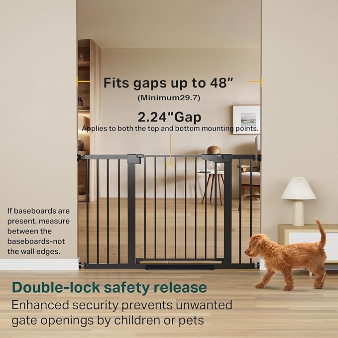 Cumbor 29.7-48" Baby Gate for Stairs, Mom&