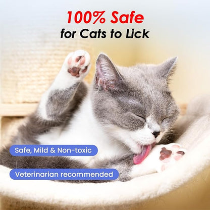 Cat Waterless Shampoo with Brush - No Rinse Formula for Quick Clean Between Baths, Hypoallergenic &amp; Detangling, Reduce Itchy Skin Shedding, Vet-Recommended for Kittens/Senior Cats, Coconut Scent