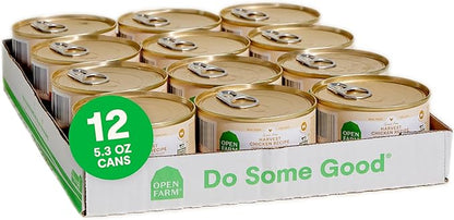 Open Farm Canned Cat Food, Paté for Complete &amp; Balanced Nutrition, Grain-Free and Legume-Free Wet Cat Food, Harvest Chicken Recipe, 5.3oz Cans (Case of 12)