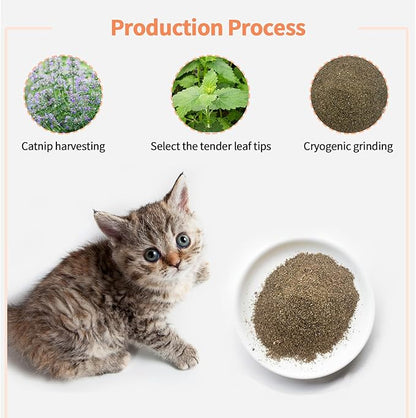 Premium Catnip for Cats &amp; Kittens – Cold-Processed, High Potency Nepetalactone, 100% Pure Leaf-Only Catnip for Toys, Scratchers, Refills, Stimulates Play &amp; Protects Furniture - 10g