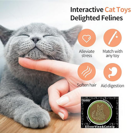 Catnip &amp; Silvervine Powder – 30g Blend of Silvervine Gall Fruit &amp; Catnip, Non-Addictive, for All Cat Ages, Multi-Use with Toys, Scratchers &amp; Protecting Furniture, with 5 Little Pouches