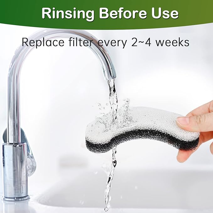 Cat Water Fountain Filter,Arc-Shaped Sponge Activated Carbon Cat Fountain Filters Replacement Filter Compatible WF050 &amp; WF100 Automatic Pet Water Fountain(6 Pack)