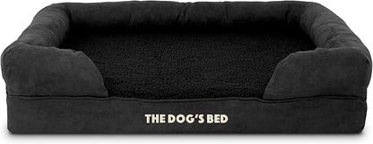 The Dog’s Bed, Large Black Faux PL 36x27, Memory Foam, Pain Relief: Arthritis, Hip &amp; Elbow Dysplasia, Post Surgery, Lameness, Supportive, Calming, Waterproof Washable Cover, Veterinary Approved