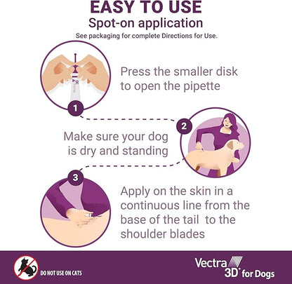 Vectra 3D for Dogs Flea, Tick &amp; Mosquito Treatment &amp; Prevention for Large Dogs (56 to 95 lbs) , 3 month supply