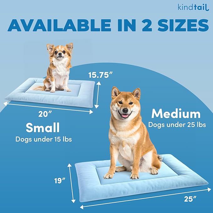 KindTail Dog Crate Pad - Soft Velvet, Reversible Bed - Machine Washable Kennel Mat for Pets up to 15 lbs, Mattress for Cozy Sleeping - 20” x 15” x 1” (Dark Grey, Small)