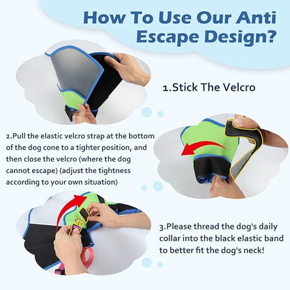 Hard &amp; Heavy Plastic Dog Cone Collar Alternative for Small Dogs (Yorkshire Pomeranian), Pet Neck Head Protective Cone Anti-Lick, Adjustable Elizabethan Recovery Collar Cone of Shame for Healing