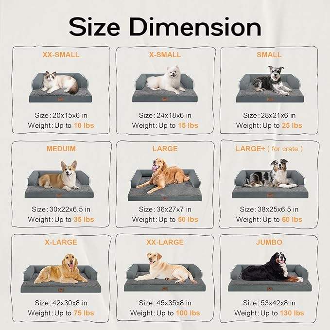 Small Dog Bed Orthopedic Washable Cat Bed Memory Foam Small Couch Sofa Indoor Comfy Pet Beds with Waterproof Removable Cover &amp; Non-Slip Bottom
