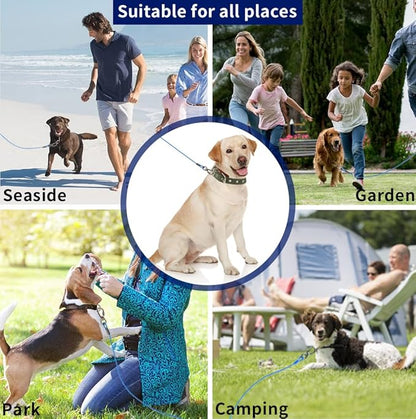 Dog Tie Out Cable, 50FT, Blue, Suitable for Dogs up to 350 pounds, Lightweight, Non-Winding, for Outdoor Use