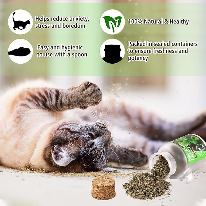 Natural Catnip for Cats,1.05 oz Cat Premium Organic Catnip,Safe &amp; Non-Addictive Catnip Treats Used to Supplement Catnip Toys,Great for Training Redirecting Bad Behaviors