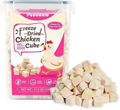 Freeze Dried Cats &amp; Dogs Raw Treats, All Natural Single Ingredient Chicken Breast, High Protein Healthy Pet Training Treats or Food Topper, 11.3 oz