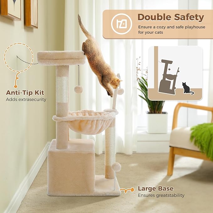 PEQULTI 4-in-1 Cat Tree, 33&