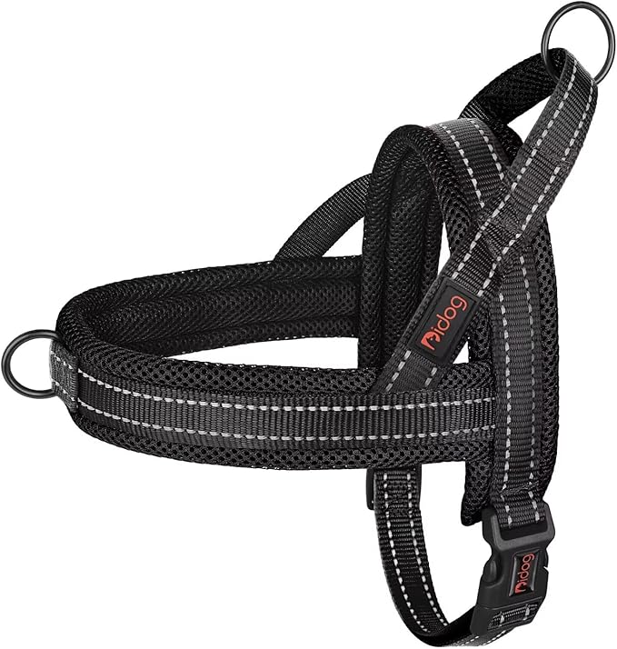 Didog No Pull Dog Harness with Soft Mesh Padded,Reflective &amp; Quick Fit Light Weight Dog Strap Vest Harness,Easy for Walking Training (S:Chest 18-22", Mesh-Black)